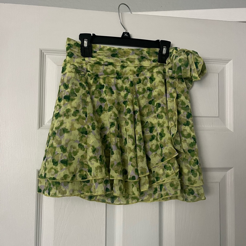American Eagle Outfitters Green Floral Skater Skirt